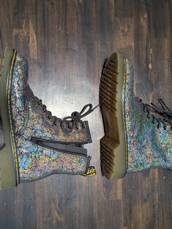 Dr. Martens 1460 Crinkle Metallic Lace Up Boots - Picture 4 of 7